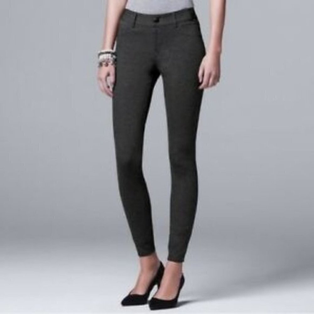 J. McLaughlin Gray Ponte Knit Stretch Pants Size 8 EUC